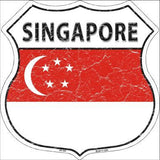 Singapore Country Flag Highway Shield Metal Sign