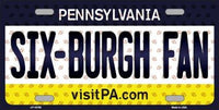 Pittsburgh Sixburgh Steelers NFL Fan Pennsylvania State Background Novelty Metal License Plate