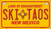 Ski Taos New Mexico Yellow Metal Novelty Motorcycle License Plate