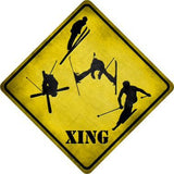 Skier Xing Novelty Metal Crossing Sign