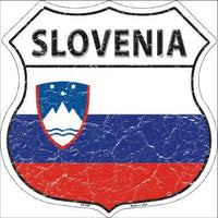 Slovenia Country Flag Highway Shield Metal Sign