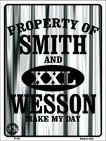 Smith and Wesson Metal Novelty Parking Sign