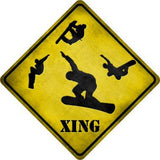 Snow Boarder Xing Novelty Metal Crossing Sign