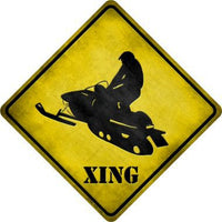 Snow Mobile Xing Novelty Metal Crossing Sign