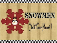 Snowflake Snowmen Metal Novelty Seasonal Parking Sign