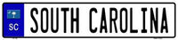 South Carolina Novelty Metal European License Plate