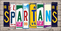 Spartans Wood License Plate Art Novelty Metal License Plate