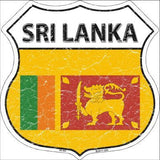 Sri Lanka Country Flag Highway Shield Metal Sign