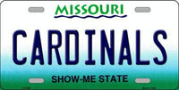St. Louis Cardinals Missouri State Background Novelty Metal License Plate