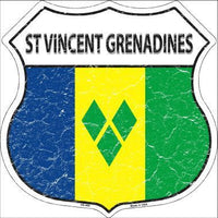 St Vincent Grenadines Country Flag Highway Shield Metal Sign