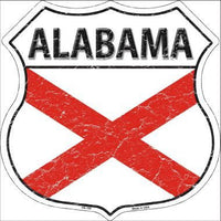 Alabama State Flag Highway Shield Metal Sign