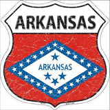 Arkansas State Flag Highway Shield Metal Sign