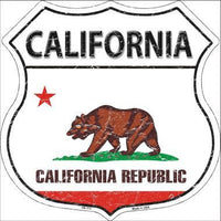 California State Flag Highway Shield Metal Sign