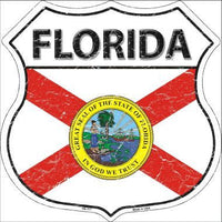 Florida State Flag Highway Shield Metal Sign