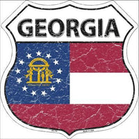 Georgia State Flag Highway Shield Metal Sign