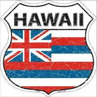 Hawaii State Flag Highway Shield Metal Sign