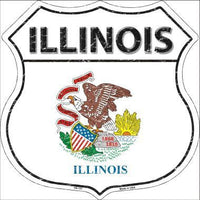 Illinois State Flag Highway Shield Metal Sign