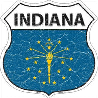 Indiana State Flag Highway Shield Metal Sign