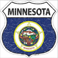 Minnesota State Flag Highway Shield Metal Sign