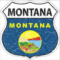 Montana State Flag Highway Shield Metal Sign