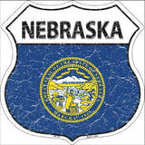 Nebraska State Flag Highway Shield Metal Sign