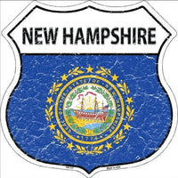 New Hampshire State Flag Highway Shield Metal Sign