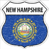 New Hampshire State Flag Highway Shield Metal Sign