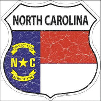 North Carolina State Flag Highway Shield Metal Sign
