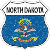 North Dakota State Flag Highway Shield Metal Sign