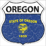 Oregon State Flag Highway Shield Metal Sign