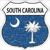 South Carolina State Flag Highway Shield Metal Sign