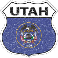 Utah State Flag Highway Shield Metal Sign