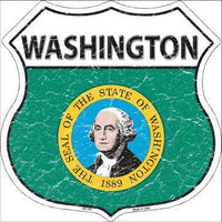 Washington State Flag Highway Shield Metal Sign