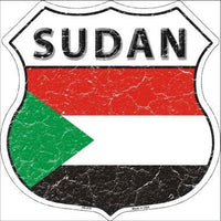 Sudan Country Flag Highway Shield Metal Sign