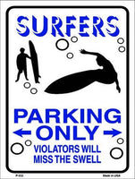 Surfers Parking Only Metal Novelty Parking Sign