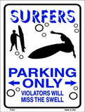 Surfers Parking Only Metal Novelty Parking Sign