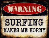 Warning Surfing Metal Novelty Parking Sign