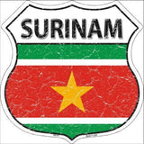 Surinam Country Flag Highway Shield Metal Sign