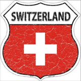 Switzerland Country Flag Highway Shield Metal Sign