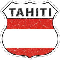 Tahiti Country Flag Highway Shield Metal Sign