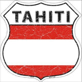 Tahiti Country Flag Highway Shield Metal Sign