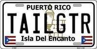 Tailgtr Puerto Rico State Background Metal Novelty License Plate