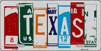 Texas License Plate Art Brushed Aluminum Metal Novelty License Plate