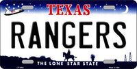 Texas Rangers Texas State Background Novelty Metal License Plate