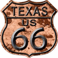 Texas Route 66 Rusty Metal Novelty Highway Shield