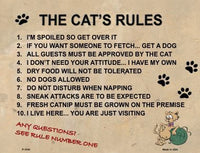 The Cats Rules Metal Novelty Parking Sign