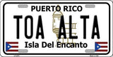 Toa Alta Puerto Rico State Background Metal Novelty License Plate