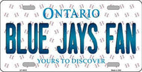 Toronto Blue Jays MLB Fan Toronto Canada State Background Metal Novelty License Plate