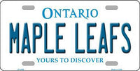 Toronto Maple Leafs Ontario Canada State Background Metal Novelty License Plate