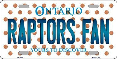 Toronto Raptors NBA Fan Ontario State Background Metal Novelty License Plate